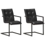 Cantilever dining chairs 2 units black genuine leather by , dining chairs - Ref: Foro24-321848, Price: 299,61 €, Discount: %