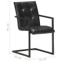 Cantilever dining chairs 2 units black genuine leather by , dining chairs - Ref: Foro24-321848, Price: 299,61 €, Discount: %