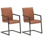 Cantilever dining chairs 2 units brown genuine leather by , dining chairs - Ref: Foro24-321843, Price: 287,48 €, Discount: %