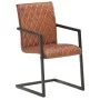Cantilever dining chairs 2 units brown genuine leather by , dining chairs - Ref: Foro24-321843, Price: 287,48 €, Discount: %