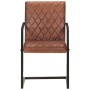 Cantilever dining chairs 2 units brown genuine leather by , dining chairs - Ref: Foro24-321843, Price: 292,43 €, Discount: %