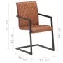 Cantilever dining chairs 2 units brown genuine leather by , dining chairs - Ref: Foro24-321843, Price: 287,48 €, Discount: %