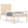 Bed for seniors with solid wood headboard 100x200cm by , Beds and slatted bases - Ref: Foro24-3195471, Price: 145,62 €, Disco...