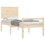 Bed for seniors with solid wood headboard 100x200cm by , Beds and slatted bases - Ref: Foro24-3195471, Price: 145,62 €, Disco...