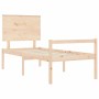 Bed for seniors with solid wood headboard 100x200cm by , Beds and slatted bases - Ref: Foro24-3195471, Price: 147,91 €, Disco...