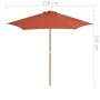 Gartenschirm mit Holzstange 270 cm Terrakotta von vidaXL, Sonnenschirme - Ref: Foro24-44518, Preis: 73,24 €, Rabatt: %