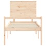 Bed for seniors with solid wood headboard 100x200cm by , Beds and slatted bases - Ref: Foro24-3195471, Price: 147,91 €, Disco...