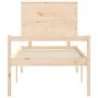 Bed for seniors with solid wood headboard 100x200cm by , Beds and slatted bases - Ref: Foro24-3195471, Price: 145,62 €, Disco...