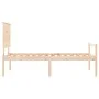 Bed for seniors with solid wood headboard 100x200cm by , Beds and slatted bases - Ref: Foro24-3195471, Price: 145,62 €, Disco...