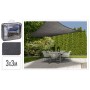 ProGarden Toldo de tela cuadrado gris oscuro 3x3 m