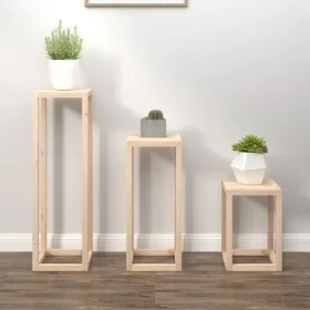 Plant support set 3 pieces solid pine wood by , Pot stands - Ref: Foro24-822267, Price: 82,70 €, Discount: %