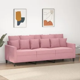 3-Sitzer-Sofa aus rosa Samt, 180 cm von , Sofas - Ref: Foro24-359316, Preis: 326,58 €, Rabatt: %