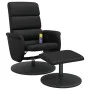 Sillón reclinable masaje con reposapiés cuero sintético negro de , Sillones - Ref: Foro24-356729, Precio: 161,51 €, Descuento: %