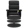 Sillón reclinable masaje con reposapiés cuero sintético negro de , Sillones - Ref: Foro24-356729, Precio: 161,51 €, Descuento: %