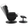 Sillón reclinable masaje con reposapiés cuero sintético negro de , Sillones - Ref: Foro24-356729, Precio: 161,51 €, Descuento: %