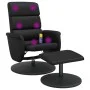 Sillón reclinable masaje con reposapiés cuero sintético negro de , Sillones - Ref: Foro24-356729, Precio: 161,51 €, Descuento: %