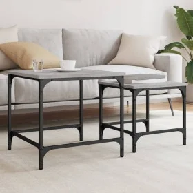 Stackable coffee tables 2 pieces Sonoma gray engineered wood by , Coffee table - Ref: Foro24-838921, Price: 45,67 €, Discount: %