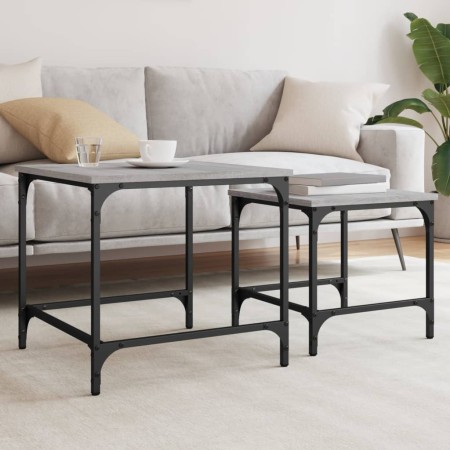 Stapelbare Couchtische 2 Stück Sonoma graues Holzwerkstoff von , Couchtisch - Ref: Foro24-838921, Preis: 46,05 €, Rabatt: %