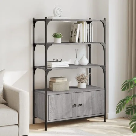 Sonoma gray engineered wood 3-shelf bookcase 70x30x109.5cm by , Bookcases and shelves - Ref: Foro24-838996, Price: 61,81 €, D...