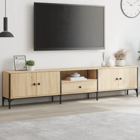 TV cabinet drawer engineered wood Sonoma oak 200x25x44 cm by , TV Furniture - Ref: Foro24-838989, Price: 111,03 €, Discount: %