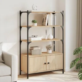 Bookcase with 3 shelves engineered oak wood 70x30x109.5 cm by , Bookcases and shelves - Ref: Foro24-838994, Price: 70,22 €, D...