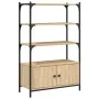 Bookcase with 3 shelves engineered oak wood 70x30x109.5 cm by , Bookcases and shelves - Ref: Foro24-838994, Price: 70,22 €, D...
