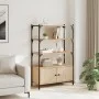 Bookcase with 3 shelves engineered oak wood 70x30x109.5 cm by , Bookcases and shelves - Ref: Foro24-838994, Price: 70,22 €, D...