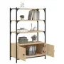 Bookcase with 3 shelves engineered oak wood 70x30x109.5 cm by , Bookcases and shelves - Ref: Foro24-838994, Price: 70,22 €, D...