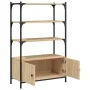 Bookcase with 3 shelves engineered oak wood 70x30x109.5 cm by , Bookcases and shelves - Ref: Foro24-838994, Price: 70,22 €, D...