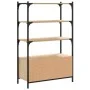 Bookcase with 3 shelves engineered oak wood 70x30x109.5 cm by , Bookcases and shelves - Ref: Foro24-838994, Price: 70,22 €, D...