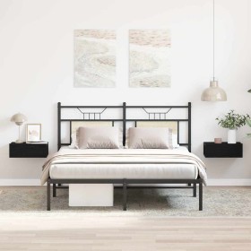 Mesitas de noche flotantes (2 unidades), roble negro, 40 x 32 x 15 cm, madera de ingeniería en Mesitas de noche | Comprar online