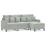 3-Sitzer-Sofa mit hellgrauem Samthocker 180 cm von , Sofas - Ref: Foro24-3201107, Preis: 282,69 €, Rabatt: %