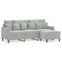 3-Sitzer-Sofa mit hellgrauem Samthocker 180 cm von , Sofas - Ref: Foro24-3201107, Preis: 297,15 €, Rabatt: %