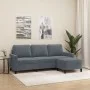 3-seater sofa with stool in dark gray velvet 180 cm by , Sofas - Ref: Foro24-3201056, Price: 350,28 €, Discount: %