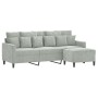 3-Sitzer-Sofa mit hellgrauem Samthocker 180 cm von , Sofas - Ref: Foro24-3201107, Preis: 282,69 €, Rabatt: %