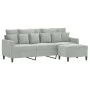 3-Sitzer-Sofa mit hellgrauem Samthocker 180 cm von , Sofas - Ref: Foro24-3201107, Preis: 297,15 €, Rabatt: %
