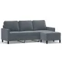 3-seater sofa with stool in dark gray velvet 180 cm by , Sofas - Ref: Foro24-3201056, Price: 350,28 €, Discount: %