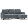 3-Sitzer-Sofa mit dunkelgrauem Samthocker 180 cm von , Sofas - Ref: Foro24-3201056, Preis: 342,32 €, Rabatt: %