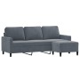 3-seater sofa with stool in dark gray velvet 180 cm by , Sofas - Ref: Foro24-3201056, Price: 342,32 €, Discount: %