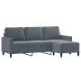 3-seater sofa with stool in dark gray velvet 180 cm by , Sofas - Ref: Foro24-3201056, Price: 350,28 €, Discount: %