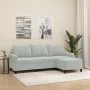 3-Sitzer-Sofa mit hellgrauem Samthocker 180 cm von , Sofas - Ref: Foro24-3201055, Preis: 346,62 €, Rabatt: %