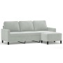 3-seater sofa with light gray velvet stool 180 cm by , Sofas - Ref: Foro24-3201055, Price: 353,10 €, Discount: %