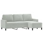 3-seater sofa with light gray velvet stool 180 cm by , Sofas - Ref: Foro24-3201055, Price: 353,10 €, Discount: %
