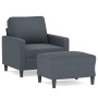 Dark gray velvet armchair with stool 60 cm by , Sofas - Ref: Foro24-3201046, Price: 169,33 €, Discount: %
