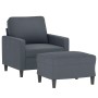 Dark gray velvet armchair with stool 60 cm by , Sofas - Ref: Foro24-3201046, Price: 169,33 €, Discount: %