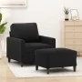 Schwarzer Samtsessel mit Hocker 60 cm von , Sofas - Ref: Foro24-3201050, Preis: 203,50 €, Rabatt: %