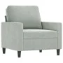 Light gray velvet armchair with footstool, 60 cm by , Sofas - Ref: Foro24-3201045, Price: 173,37 €, Discount: %