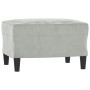 Light gray velvet armchair with footstool, 60 cm by , Sofas - Ref: Foro24-3201045, Price: 175,86 €, Discount: %