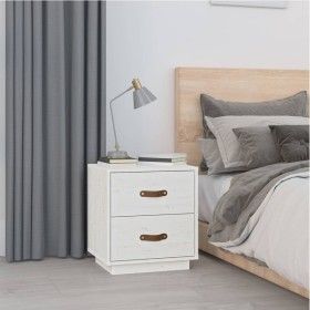 Nachttisch aus massivem weißem Kiefernholz, 40 x 34 x 45 cm von vidaXL, Nachttische - Ref: Foro24-818327, Preis: 48,93 €, Rab...