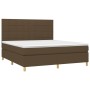 Box spring bed mattress LED lights dark brown fabric 160x200cm by , Beds and slatted bases - Ref: Foro24-3135448, Price: 515,...